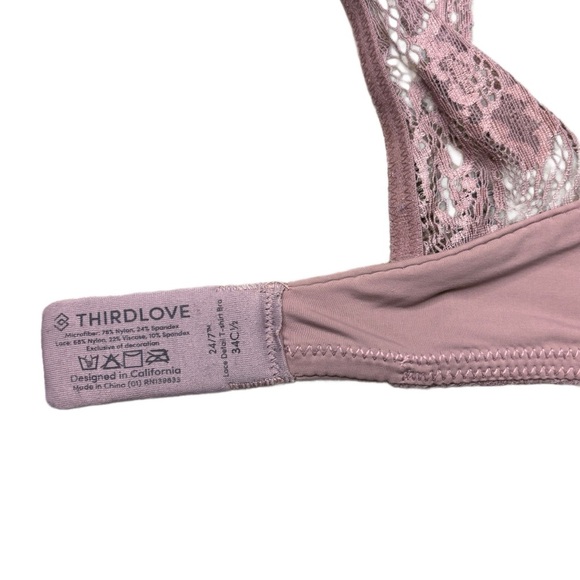 COPY - ThirdLove 24/7 Lace Detail T-Shirt Bra Sz. 34C. - Picture 5 of 7